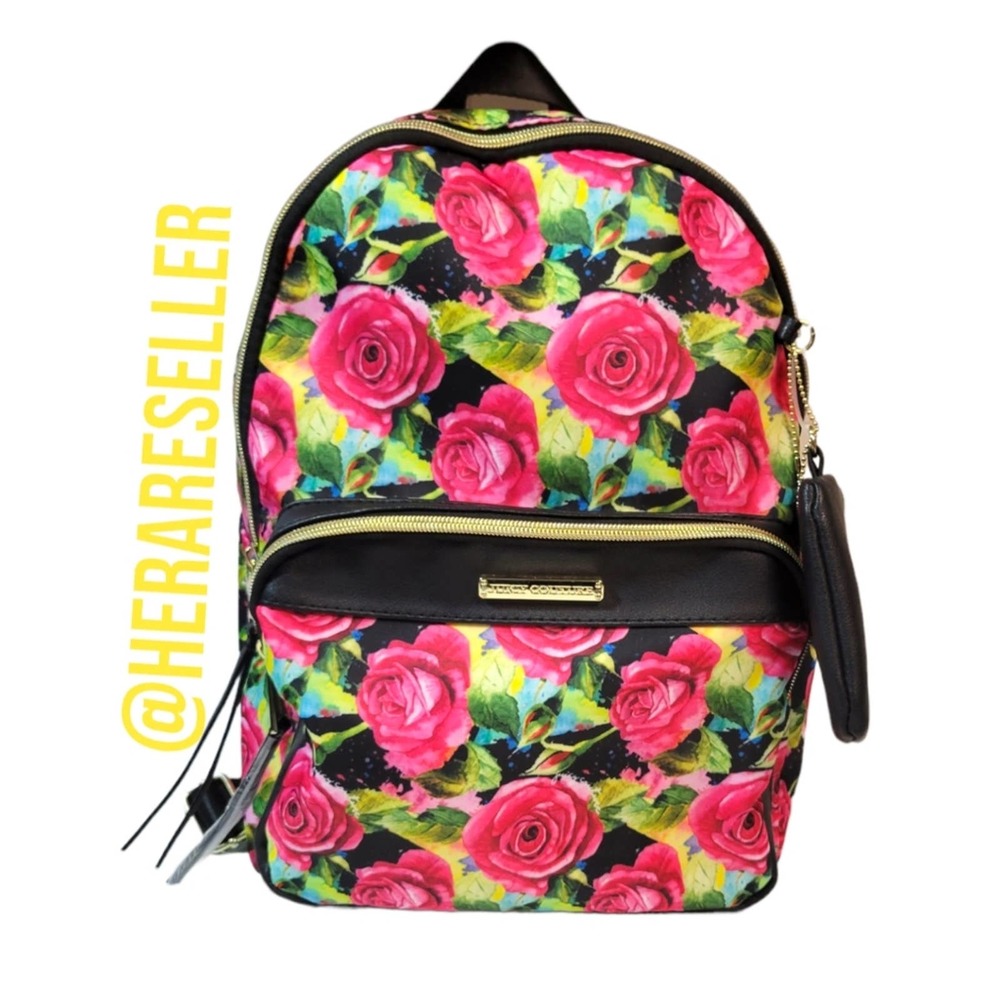 Juicy Couture Floral Pink Printed Medium Women Backpack